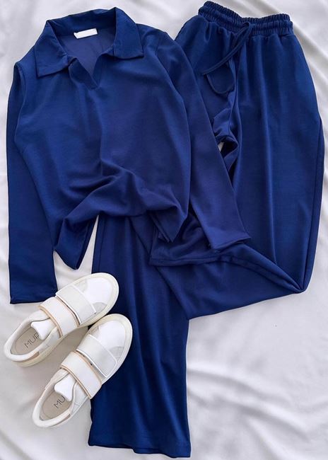 Mavi Polo Yaka Modal Takım