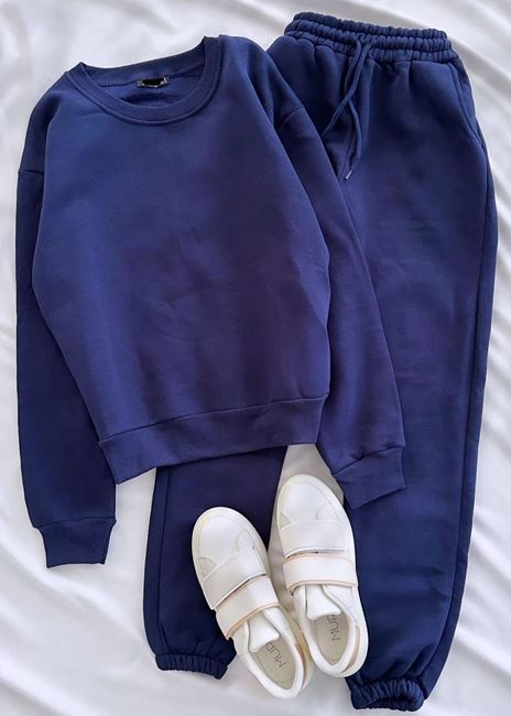 Lacivert Bisiklet Yaka Eşofman Takımı