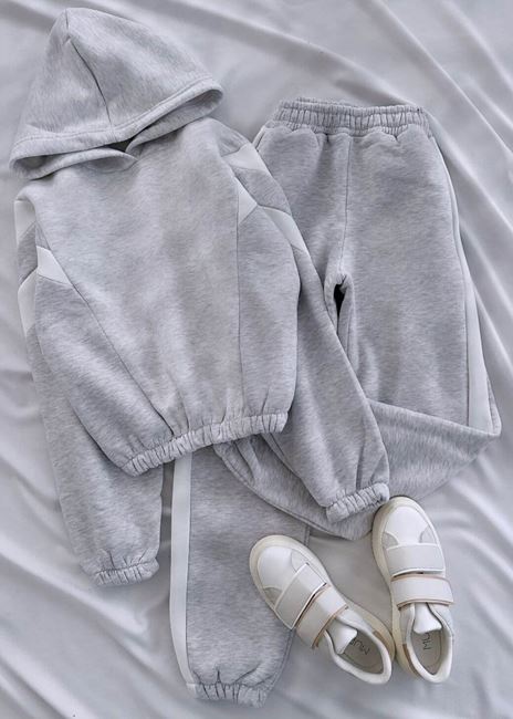 Gri Garnili 3 İplik Eşofman Takımı