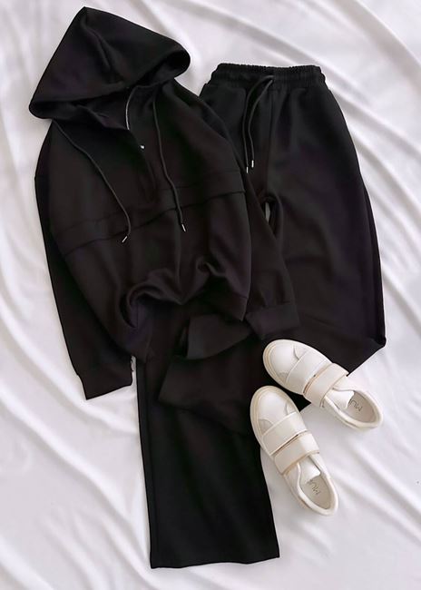 Siyah Oysh Ön Detay Takım