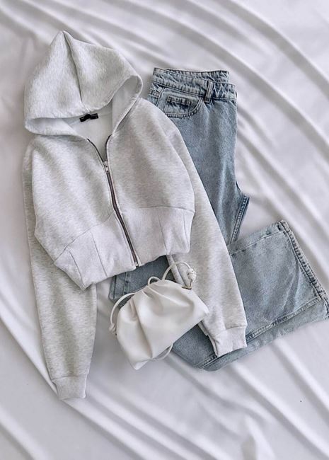 Gri Korse Bel Detay Ceket