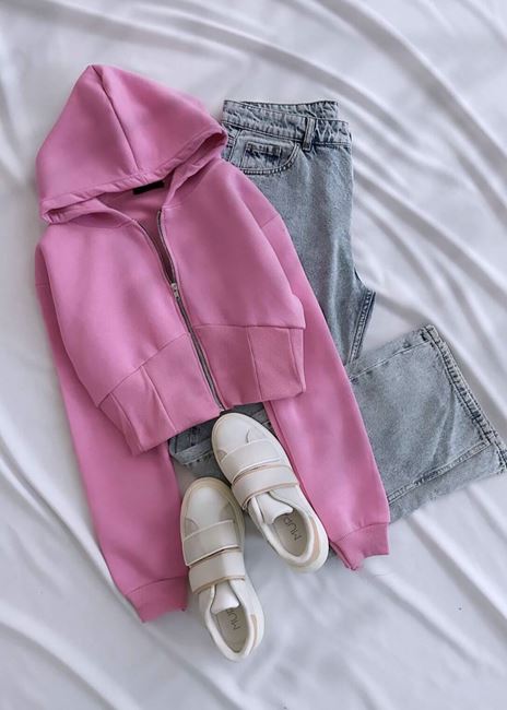 Pembe Korse Bel Detay Ceket