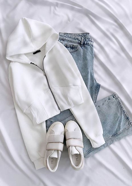 Beyaz Korse Bel Detay Ceket