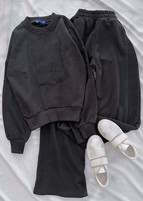 Siyah M Şardonlu Eşofman Takımı