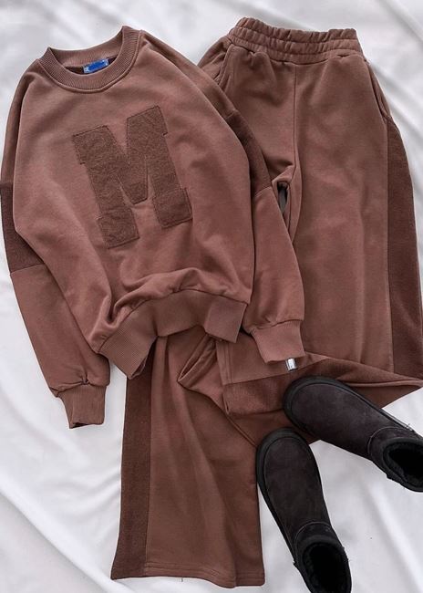 Kahverengi M Şardonlu Eşofman Takımı