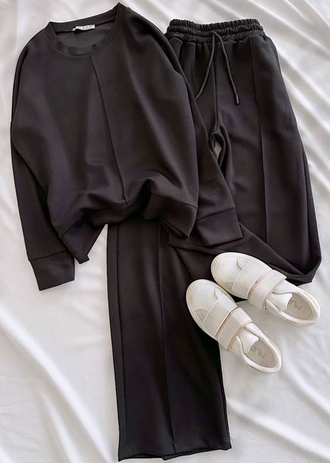 Siyah Basic Modal Eşofman Takımı