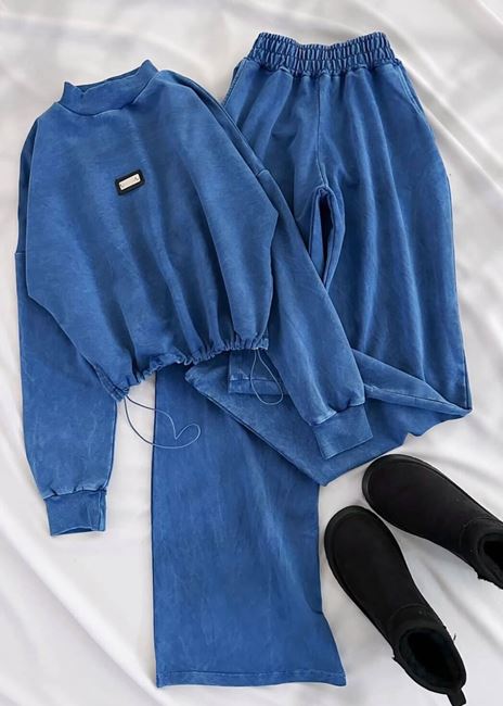 Mavi Yıkama Detay Takım 