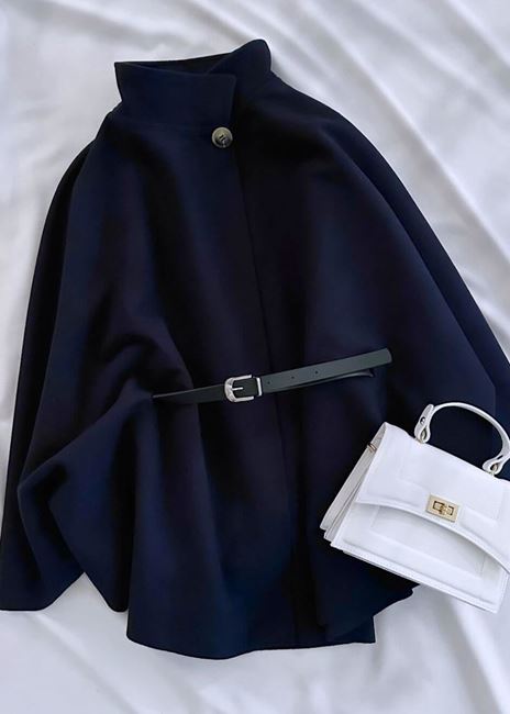 Lacivert Kemer Detay Kaşe Panço