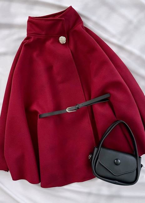 Bordo Kemer Detay Kaşe Panço