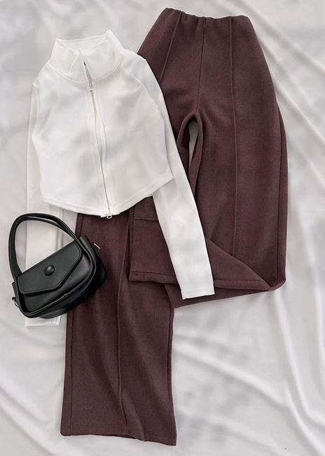 Kahverengi Selanik Çimalı Pantolon