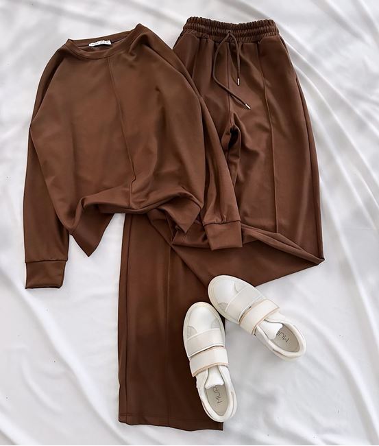 Kahverengi Basic Modal Eşofman Takımı