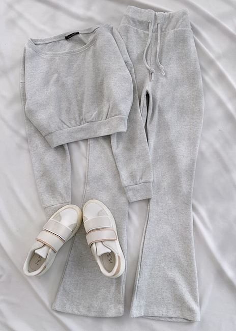 Gri Selanik İspanyol Paça Takım