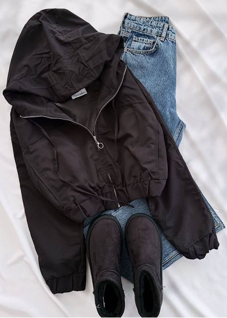 Siyah Astarlı Bomber Ceket