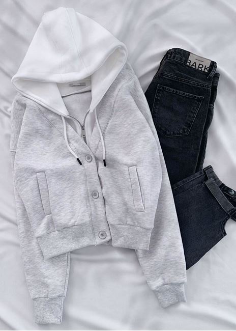 Gri Birleşik Model 3 İplik Ceket