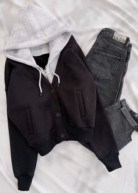 Siyah Mlnj  3 İplik Ceket