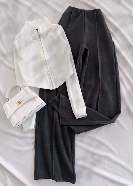 Antrasit Selanik Çimalı Pantolon