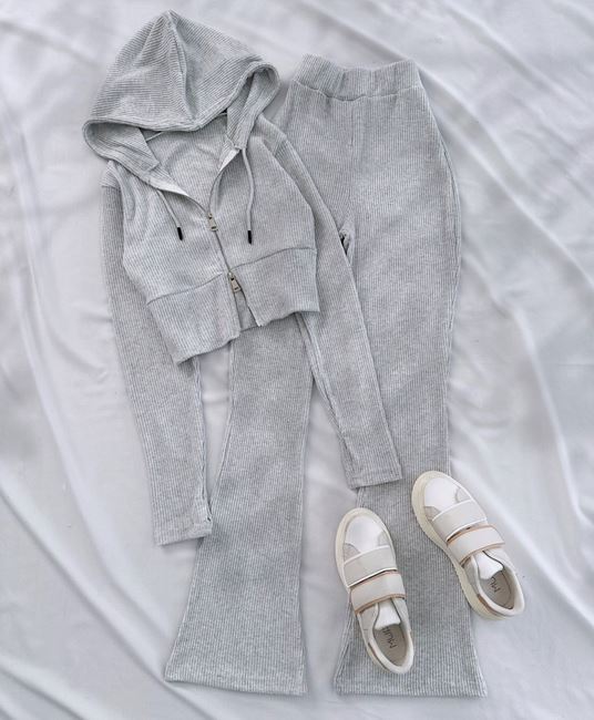 Gri Brsh Yumoş Kapüşonlu Takım