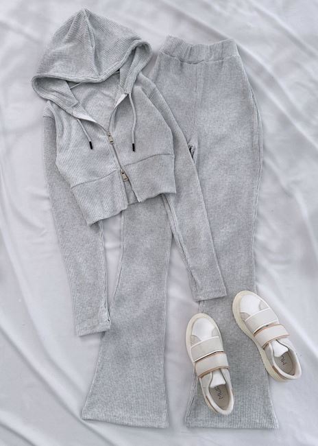 Gri Brsh Yumoş Kapüşonlu Takım