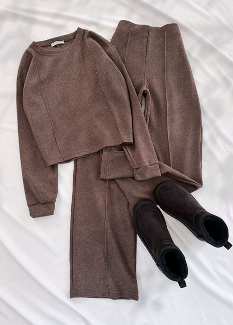 Kahverengi Ters Dikiş Takım