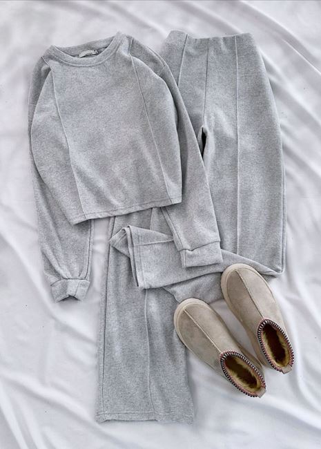 Gri Ters Dikiş Takım