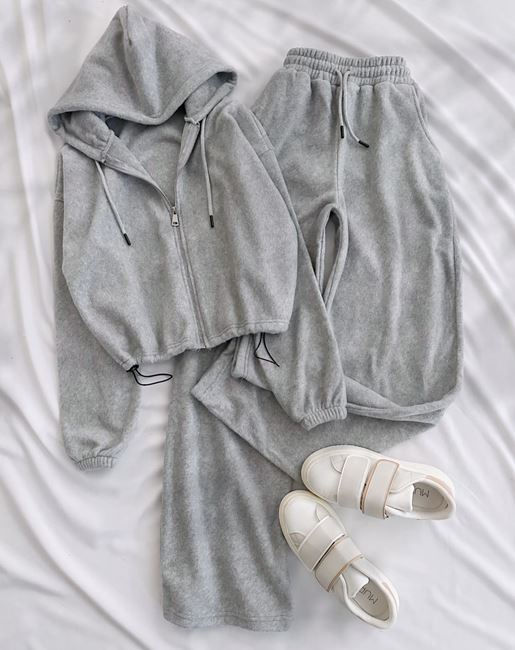 Gri Polar Bel Stoperli Takım