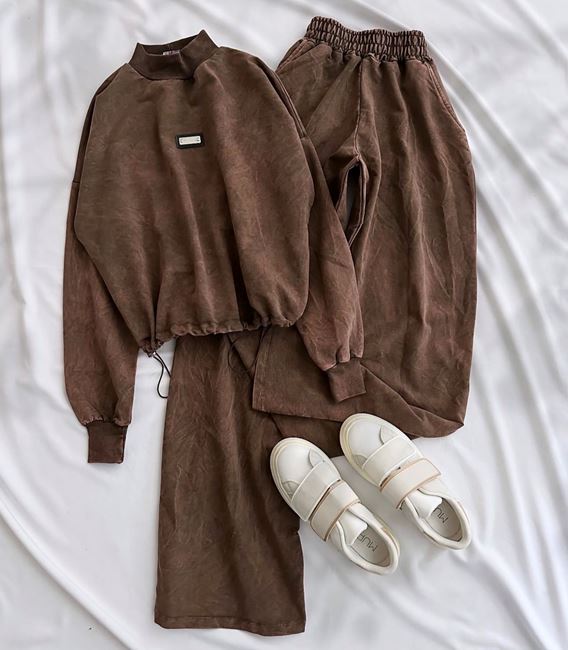 Kahverengi Yıkama Detay Takım