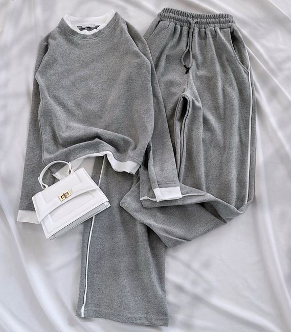 Gri Tişört Birleşik Model Eşofman Takımı