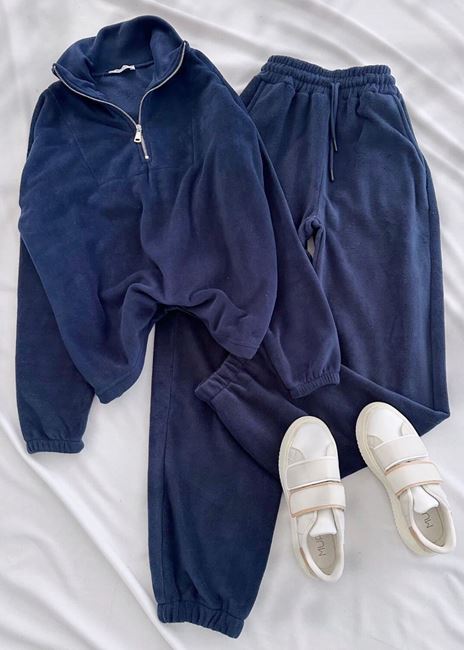 Lacivert Polar Joger Eşofman Takım