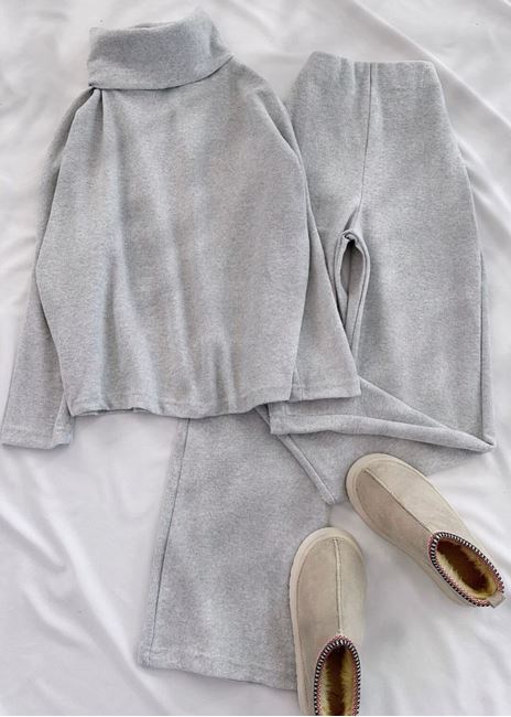 Gri Emj Balıkçı Yaka Takım