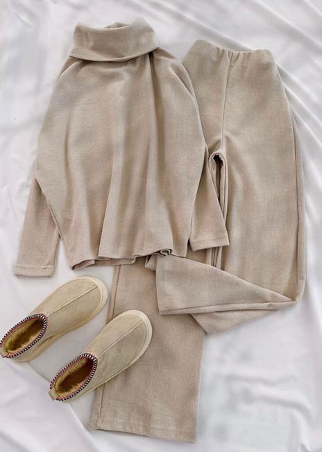 Bej Emj Balıkçı Yaka Takım