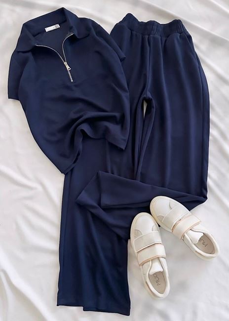 Lacivert Fermuar Detay Oysh Takım