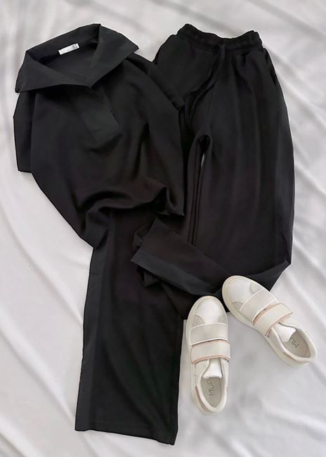 Siyah Şerit Polo Yaka Modal Takım