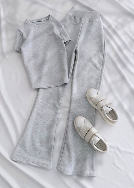 Gri İspanyol Paça Basic Takım