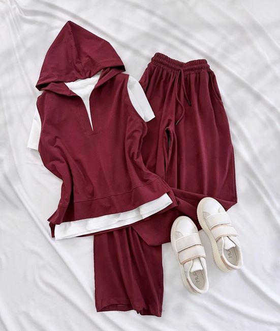 Bordo 3’Lü Eşofman Takımı