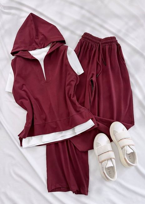 Bordo 3’Lü Eşofman Takımı