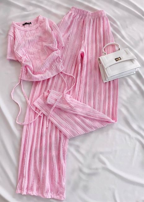 Pembe YS  Yan Büzgü Takım