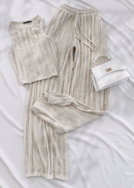 Bej Halter Yaka Takım