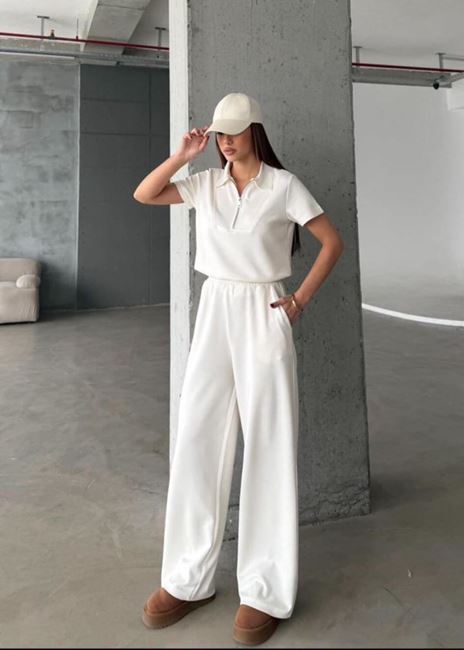 Beyaz Fermuar Detay Oysh Takım