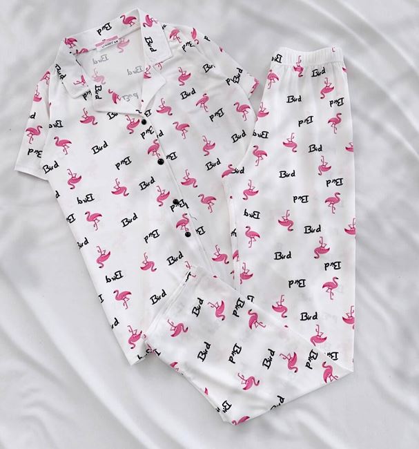 Beyaz Flamingo Pijama Takımı