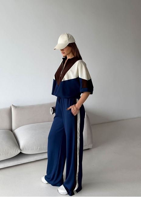 Mavi 3 Renk Pantolon Takım