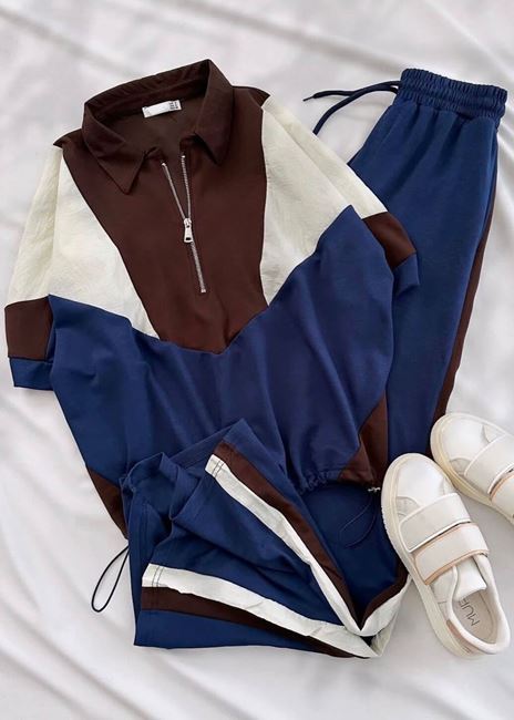 Mavi 3 Renk Pantolon Takım