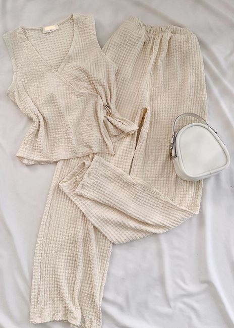 Bej Toka Detay Bubble Takım