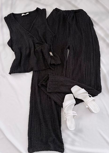 Siyah Toka Detay Bubble Takım