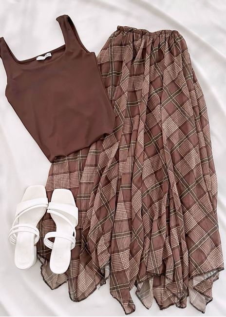 Kahverengi Ekose Asimetrik Kesim Etek