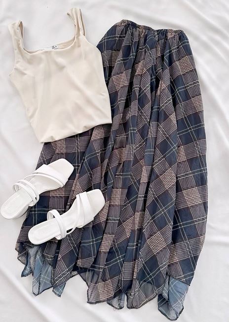 Gri Ekose Asimetrik Kesim Etek