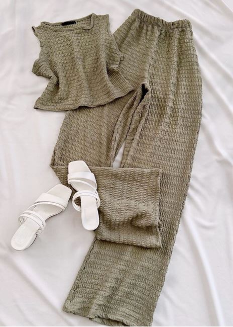 Yeşil Atlet Crop Pantolon Takım