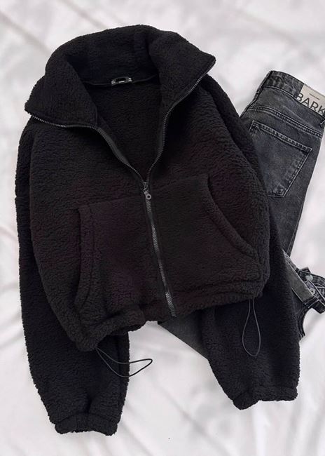 Siyah Peluş Ceket