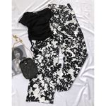 Siyah Yan Büzgü Detay Crop