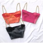 Pembe Yıkama Zincir Detay Büstiyer Crop