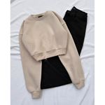 Bej Crop Sweat